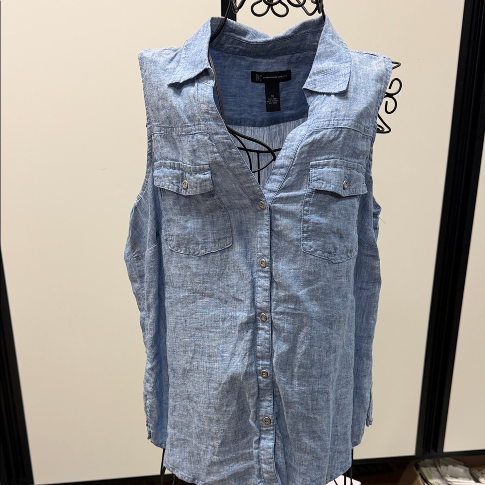 Inc light blue Sleeveless Top
